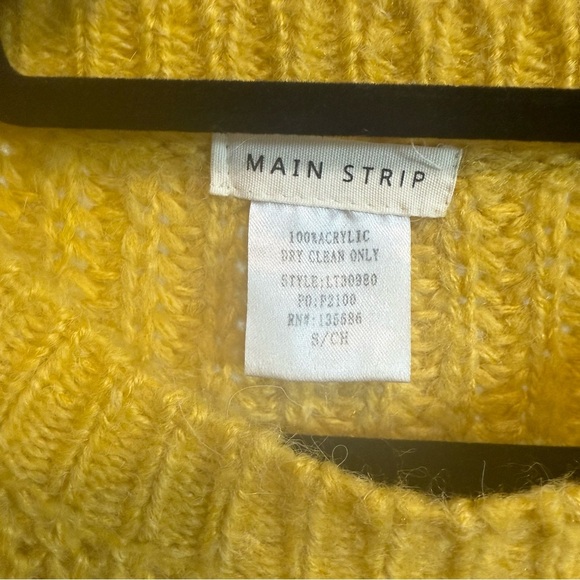 Main Strip Vibrant Yellow Boxy Knit Sweater Size Small - Picture 4 of 12